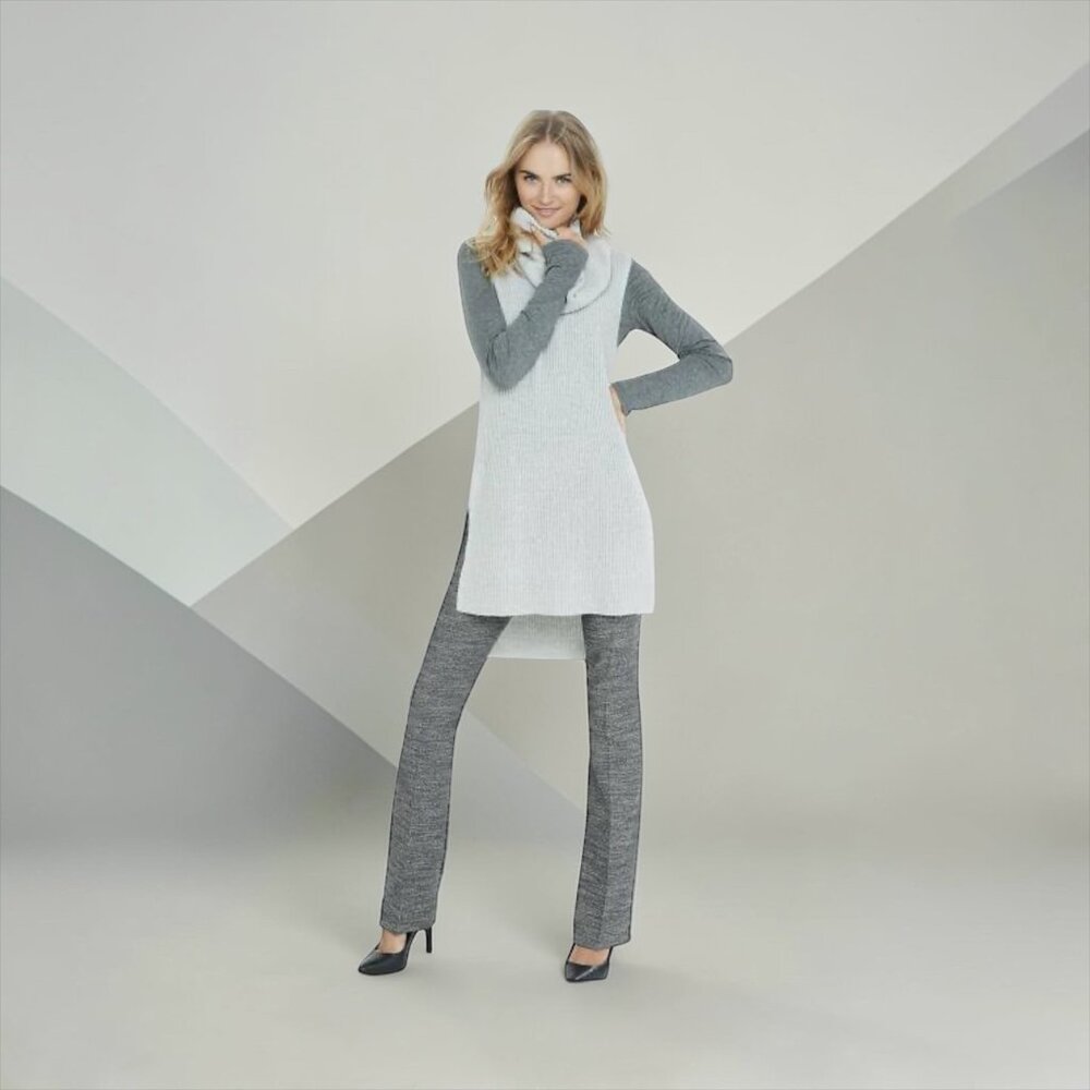 NEW Express Sleeveless Wool Blend Cowl Neck Tunic Sweater Gray XS/S